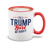 Shop4Ever I'm A Trump Girl Get Over It Red Handle Ceramic Coffee Mug Tea Cup Donald Trump Mug