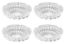 Qualsen Set of 4 Ashtrays for Inside, Ash Tray Outdoors, Ash Tray Inside, Glass Ashtray, Suitable for Bar, Home, Office（10.5cm×10.5cm)