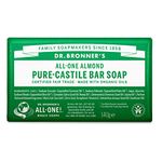 Dr Bronner's 3-in-1 Almond Pure Castile Bar Soap, Made with Organic Oils, Used for Face, Body and Hair, Certified Fair Trade & Vegan Friendly, 140g Bar