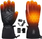 Heated Gloves for Men Women, Winter Hand Warmers 7.4V Rechargeable Powered Battery Electric Touchscreen Water Resistant Heating Gloves for Golf Cycling Motorcycle Skiing Snowboarding Hiking Hunting