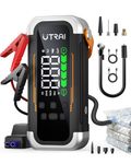 Car Jump Starter Power Pack with Air Compressor/Blower,Portable Battery Booster Pack,150 PSI Tyre Inflator,30W PD Fast Charging Power Bank,LED Emergency Light for 12V Petrol & 10L Diesel,UTRAI 6000A