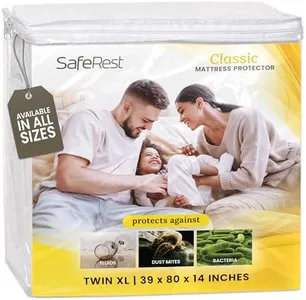 SafeRest 100% Waterproof Twin XL Size Mattress Protector - College Dorm Size for Back to School - Machine Washable Cotton Mattress Cover for Bed - Perfect Bedding Airbnb Essentials for Hosts