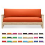 MoNiBloom Full Size Futon Cover, Armless Stretch Futon Slipcover Armless Sofa Cover Furniture Protector, Washable Zippered Rv Cushion Covers Futon Couch Cover for Adults Kids and Pets, Pumpkin