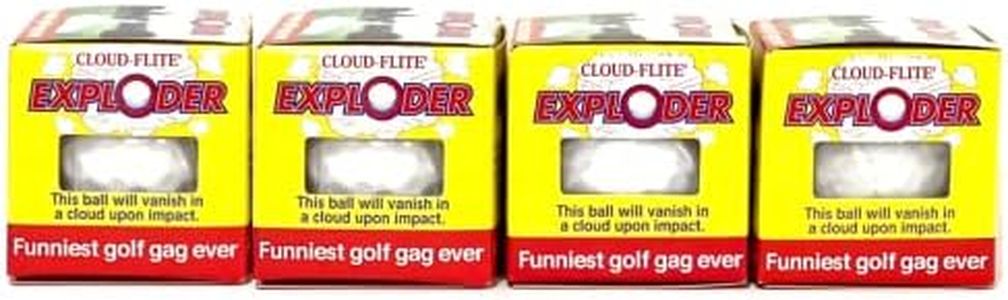 The World Best Exploding Golf Balls (Sleeve of 4) - Prank Golf Balls That Explode Into A Cloud of White Smoke Upon Impact - Funny Novelty Golf Gag Golfers