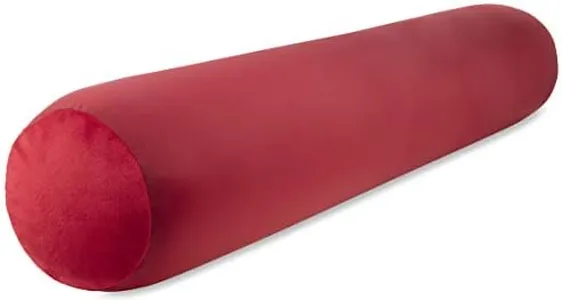 PILLOWY Straight Body Pillow, Full Size Premium Microbead,Side Sleeping/Maternity Pregnant Women, Supportive,Fluffy, Breathable, Cooling, 85/15 Spandex/Nylon Silky Feel Anti-Aging - 48 X 8 - Maroon