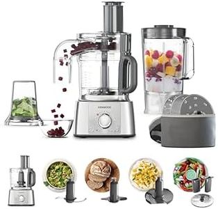 Kenwood MultiPro Express Food Processor FDP65.890SI, All-in-1 System Grates, Slices, Dices, Kneads and Blends, 2 Speeds Plus Pulse Function, 1000W, Silver