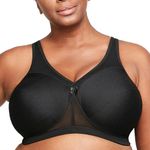 Glamorise Full Figure Plus Size MagicLift Active Support Bra Wirefree #1005 Black
