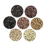 500 Pcs Silicone Lined Micro Links Rings Beads 5.0x3.0x3.0 mm Hair Beads for Hair Feather Extensions (Brown)