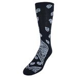 CTM Men's Asombroso Bandana Socks (1 Pair), Black