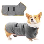 Dog Drying Coat, Absorbent Dog Bathrobe, Microfibre Material Dog Towel with Adjustable Waist and Collar (Medium)