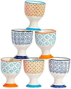 Nicola Spring Porcelain Printed Breakfast Egg Cups Multipack - Set of 6