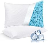 NTCOCO Cooling Bed Pillows King Size Pack of 2 for Sleeping Shredded Memory Foam Bed Pillows Adjustable Gel for Side Stomach Back Sleepers Washable Removable Cover