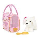 Pucci Pups – Toy Dog – Plush Puppy – Dog Carrier – Toy Maltese – 3 Years + – Pink Crown Glam Bag & Maltese Pup