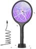 YISSVIC Electric Fly Swatter 4000V Bug Zapper Racket Dual Modes Mosquito Killer with Purple Mosquito Light Rechargeable for Indoor Home Office Backyard Patio Camping (Black-1 Pack)