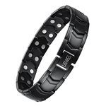 USWEL Ultra Strength Magnetic Therapy Bracelet for Men | Stress & Pain Healing Product | Alternative Blood Pressure and Circulation Medicine| Harmles Therapy for Wellness and Strength, 8.5 inches, 钛钢,