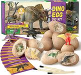 Byncceh Dinosaur Eggs Dig Kit - Discover 12 Unique Dinosaur Toys, Educational STEM Craft Gift for Kids - Explore Paleontology and Archaeology Science