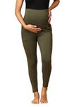 The Mom Store Comfy Maternity Leggings Comfortable Soft Pre and Post Pregnancy (Olive_M)