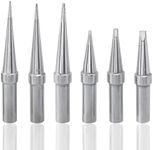 Yakamoz 6PCS ET Series Soldering Iron Tips Kit Lead-Free Solder Iron Tip Welding Head Tool for WE1010NA WES51 WES50 PES51 PES50 WEP70 EC1002 EC1201A