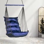 Curio Centre Soft Cotton Swinging Hammock Hanging Swing Chair/Hammock Swing for Adults & Kids/Swing for Indoor Outdoor, Garden & Patio/Durable Portable Jhula/Swing for Home - Blue