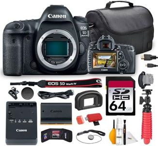 Canon EOS 5D Mark IV DSLR Camera Bundle | 30.4MP Full-Frame CMOS Sensor, Dual Pixel AF & 4K Video | for Pro Photography, Weddings, Portraits & Events (1483C002) + 64GB Card + Bag + Card Reader + More