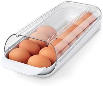 YouCopia FridgeView Rolling Egg Holder, Stackable Eggs Organizer with Removable Tray for Refrigerator Storage