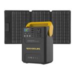 ROCKSOLAR RS328L 100W Power Station and RSSP30 30W Solar Panel - Portable Energy Storage Power Generator Bank and 12V Foldable Solar Panel with AC/12V DC/USB/USB C Outlet for Backup, Camping, Emergency