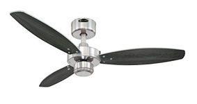 72220 Bendan One-Light 132 cm Five-Blade Indoor Ceiling Fan, Satin Chrome Finish with Opal Frosted Glass