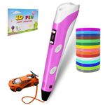 3D Pen for Kids 3D Printing Pen Stylo 3D Doodler Pen 3D Drawing Pen 3D Writing Pen Fun Toys Gift for Kids Include 12 Colors PLA Filament Refills with Charger