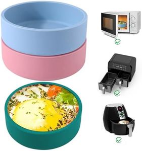 ZHYEEDAA Silicone Air Fryer Egg Pan, Individual Egg Bite Maker Reusable Egg Molds, Microwave Egg Cooker, BPA Free Air Fryer Accessories, Dishwasher Safe, Multi Color, 3Pcs