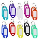 Key Tags with Labels Key Fobs with Labels Key Rings with Tags Multi Coloured Easy to Read,for Luggage, Pets and Office Multipurpose (20 pcs,10 Colors)