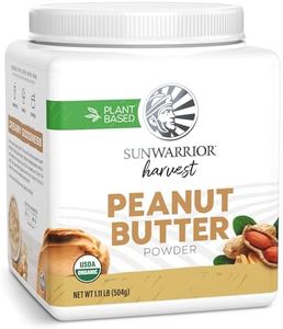 Peanut Butter Powder | All Natural Peanut Butter Powder Reduced Fat No Sugar Added Low Calories Low Fat Non GMO Soy Free Gluten Free Peanut Flour | 500g tub Organic Harvest