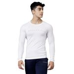 MuscleBlaze Full Sleeve Compression T-Shirts for Men (Polar White)