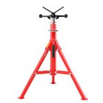 VEVOR V-Head Pipe Stand, 1/8"-12" Capacity, 28"-52" Height Adjustable, Pipe Jack Stands 2500 lbs Load Capacity, Portable Folding Pipe Stands, Durable Carbon Steel Frame