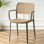INNOWIN Mirra Rattan Plastic Chair | Stackable | for Desk, Home & Outdoor Fits at All Places, One Year Warranty | Grey