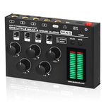 Douk Audio MX5 Mono/Stereo 4 Channel Audio Mixer Ultra Low Noise Line Mixer LED Level Meter