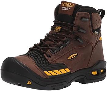 KEEN Utility Men's Troy 6” KBF Composite Toe Waterproof Work Boots Construction, Dark Earth/Black, 8