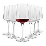 Krosno Red Wine Glasses Large Wine Glass | Elegant Design | Set of 6 Glasses | 500 ML | Infinity Collection | Wine Tasting Set White Wine Glasses | Ideal for Home, Restaurant & Party | Dishwasher Safe