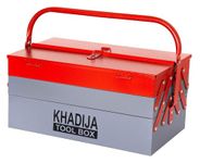 KHADIJA Metal 5 Compartment Tool Box (Red Grey)