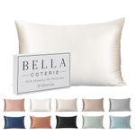 Bella Coterie Luxury Silk Pillowcase for Hair and Skin | 30 Momme | 100% Pure 6A Mulberry Silk | Super Soft | Perfectly Plush [Standard, White]