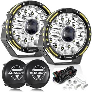 Auxbeam 7 Inch Round Offroad Lights with Black Covers Combo Kit, 230W 33332LM Extremely Bright LED Driving Light Work Light with DT Wiring Harness for Truck, Jeep, Pickup, ATV, UTV