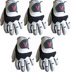 V Golf 5 Pack Gloves Made From Cabretta Leather | Ultra Grip & Breathable Gloves | Left Hand Glove For Right Handed Golfer | The Perfect Golf Accessories For Men (Medium)