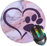 Purple Dog Cat Paw Heart Mouse Pad,