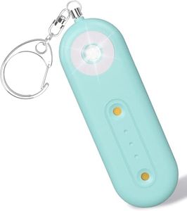 ROTOPATA Personal Safety Alarm Keychain for Women, Rechargeable 130DB Loud Emergency Self Defense Key Chain Siren with LED Strobe Light for Elderly Traveling College Essentials (Light Blue)
