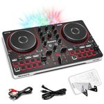 Numark Party Mix III Bluetooth DJ Controller with Built-in Lights | Beat Assist, Smart Fader, 16 Pads, 2 Deck DJ Mixer, Stems Control, USB-C, Serato DJ Lite and Algoriddim djay Included