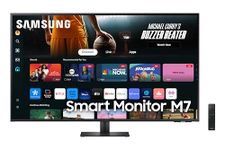 Samsung 43 Inch M7 Black Smart Monitor with Smart TV Apps, 4k UHD, 4 ms Refresh Rate, USB-C, Multiple Ports, Gaming hub - (LS43DM702UNXGO)[Canada Version] (2024)