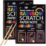 Hetkrishi A4 Rainbow Art Scratch Paper Book Sheets with Stylus, 10 Pages, Multicolor (Pack of 10)