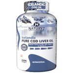Naturyz Imported Icelandic Cod Liver Oil Capsules With Natural Omega 3 (Epa & Dha,Rich In Vitamin D & A,Mercury Free,Immunity,Skin,Eye,Muscle & Joint Health Softgels,200 Softgels,1 Count)