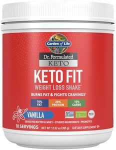 Garden of Life Dr. Formulated Keto Fit Weight Loss Shake - Vanilla Powder, 10 Servings, Truly Grass Fed Butter & Whey Protein, Studied Ingredients & Probiotics, Non-GMO, Gluten Free, Ketogenic, Paleo