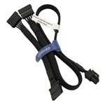 COMeap SATA Power Cable for EVGA PSUs, 6 Pin to 3X 15 Pin SATA Hard Drive Adapter Sleeved Splitter for Some Specific Types of EVGA Power Supply 20-in(50cm)