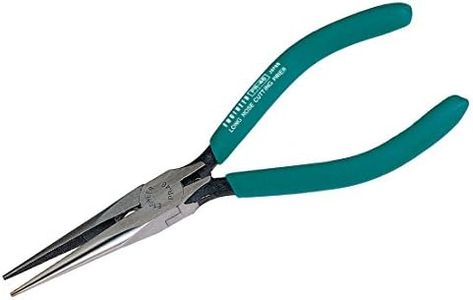 ENGINEER Needle Nose Pliers (160mm) with Integral Wire Cutting Jaws (Long Nose Pliers). Made in Japan. pr-46, Green